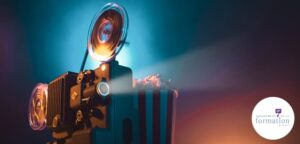 Projecteur de cinéma, pour illustrer la revue de vidéos sur la formation professionnelle de janvier 2025